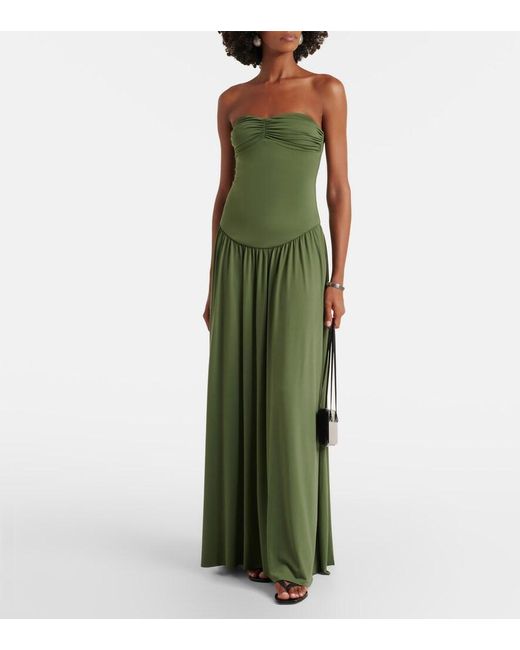 Bananhot Green Erin Gathered Maxi Dress