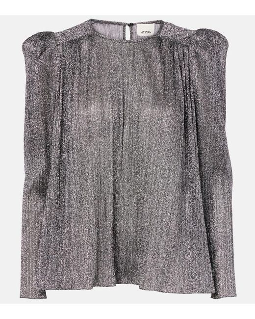 Isabel Marant Gray Eylia Pleated Top