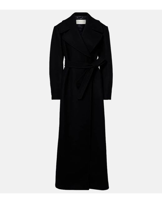 Dries Van Noten Black Wool-Blend Twill Coat