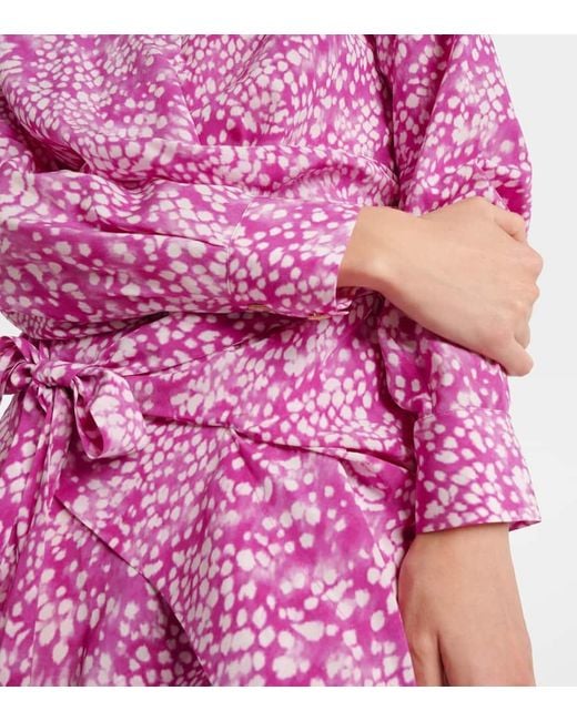 Isabel Marant Pink Habla Draped Silk-Blend Minidress