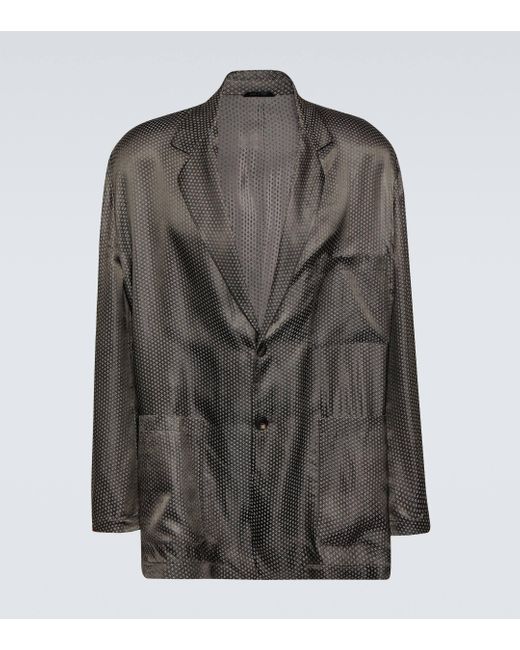 Giorgio Armani Gray Jacquard Suit Jacket for men