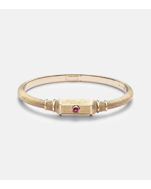 Marie Lichtenberg Metallic Baby 18Kt Locket Bangle With Ruby