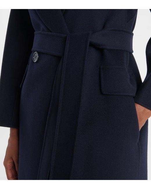 Max Mara Blue Mantel Aus Schurwolle