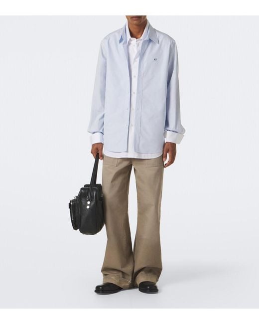 Acne Natural Cotton Twill Wide-Leg Pants for men
