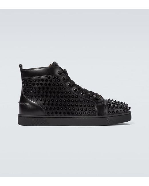 Christian Louboutin Black Louis Spikes Sneakers for men