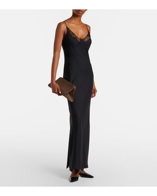The Row Brown Peggy Small Leather Clutch