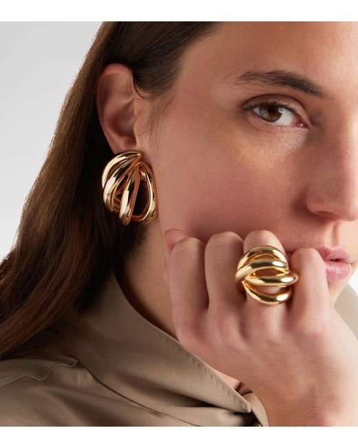 Jennifer Fisher Metallic Abstract Line-Plated Clip-On Earrings