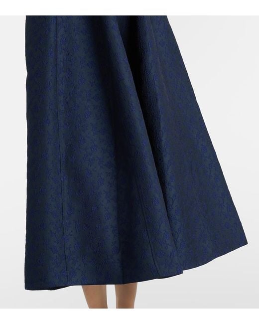 Vestido Midi Charlotte De Jacquard Adornado Jonathan Simkhai de color Blue