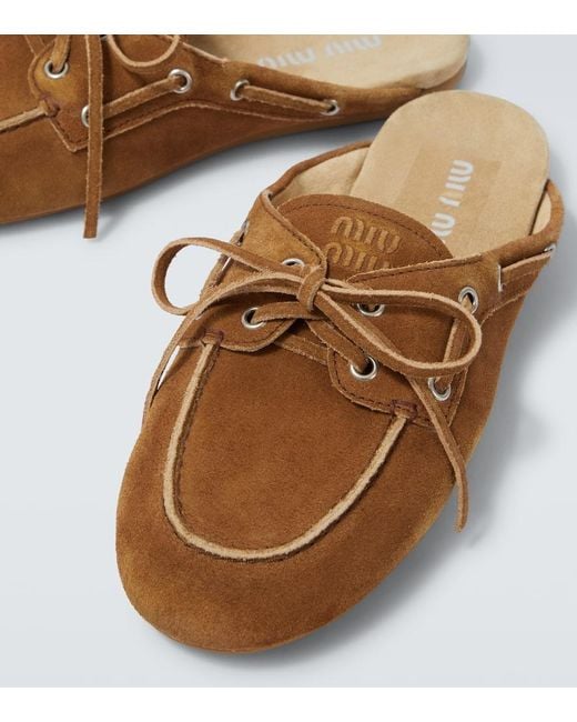 Miu Miu Brown Suede Mules for men