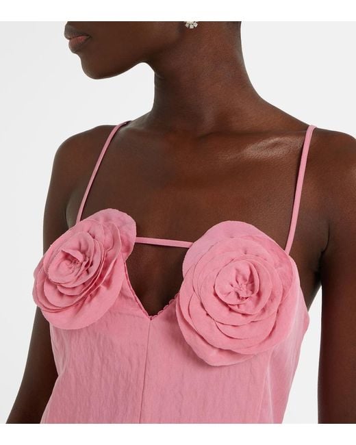 Blumarine Pink Floral Embroidered Mini Dress