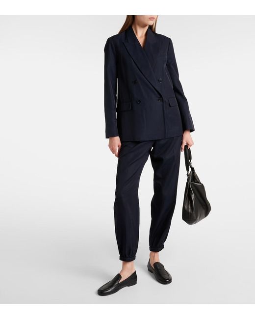 Joseph Blue Jaden Silk And Cotton Blazer