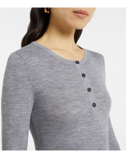 Nili Lotan Gray Klarise Wool And Silk Sweater