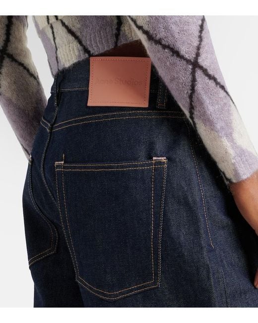Acne Blue 1981 Mid-Rise Wide-Leg Jeans
