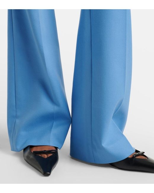 Veronica Beard Blue Melvin Twill Flared Pants