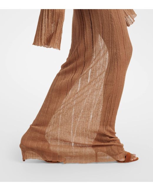 Robe longue Atra en lin melange AYA MUSE en coloris Brown