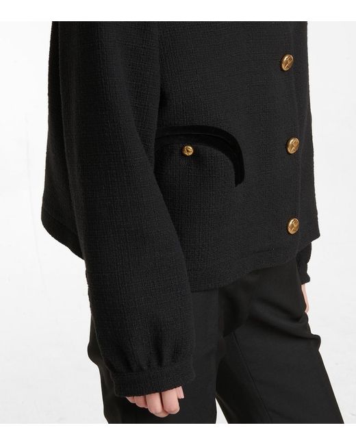 Blazé Milano Blue Gliss Cotton-Blend Boucle Jacket