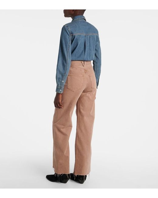 Veronica Beard Pink Taylor Wide-Leg Jeans