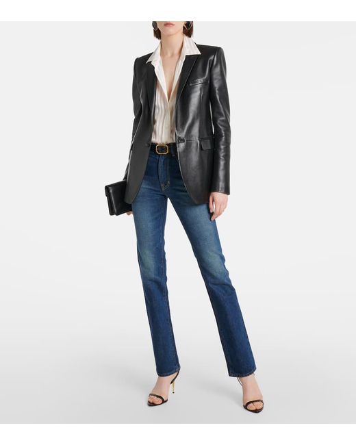 Tom Ford Blue High-rise Straight Jeans