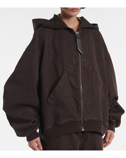 The Attico Black Cotton Gabardine Bomber Jacket