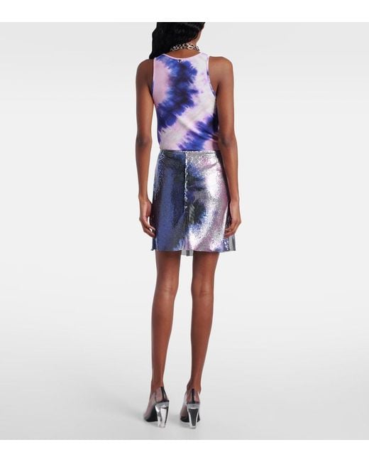 Rabanne Blue Tie-Dye Miniskirt