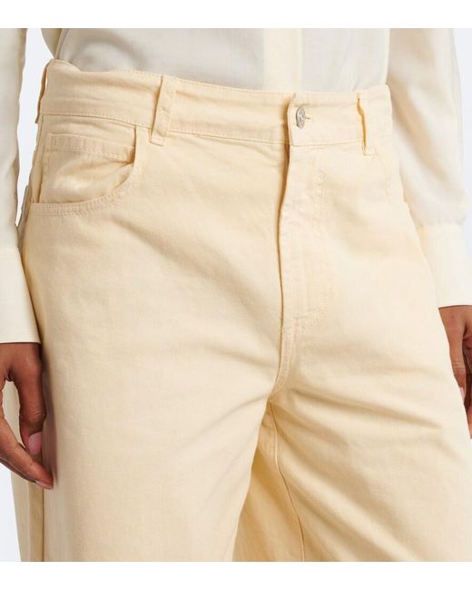 Moncler Natural Cotton Wide-Leg Pants