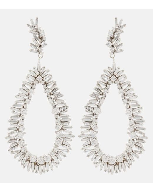 Orecchini in oro 18kt con diamanti di Suzanne Kalan in White