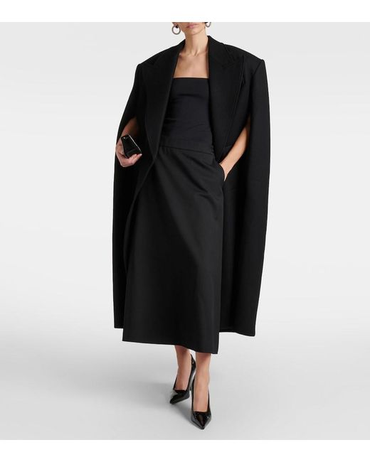 Wardrobe NYC Black Virgin Wool Midi Skirt