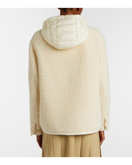 Moncler Natural Hylesine Wool And Cotton-Blend Down Jacket
