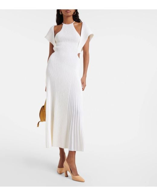Chloé White Cutout Wool Maxi Dress