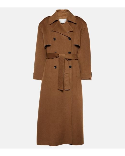 Frankie Shop Brown Nikola Wool And Cashmere Trench Coat
