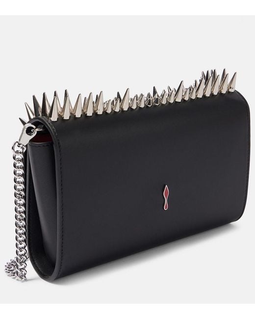 Christian Louboutin Black Paloma Spiked Leather Clutch