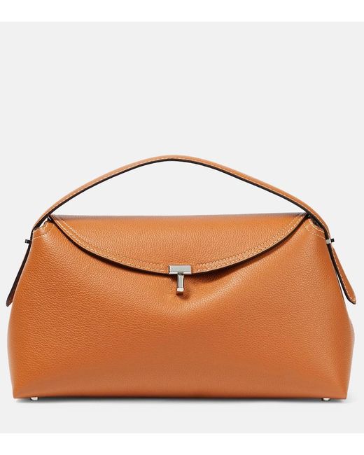 Totême  Brown T-Lock Medium Leather Tote Bag
