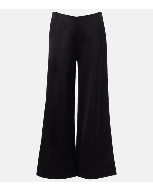 Totême Blue Satin Flared Pants
