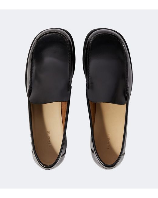 Lemaire Black Leather Loafers for men
