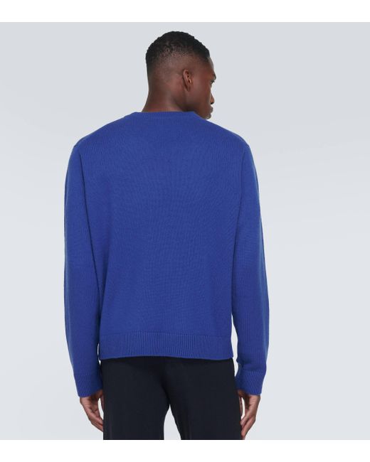 The Elder Statesman Blue Cashmere Sweater for men