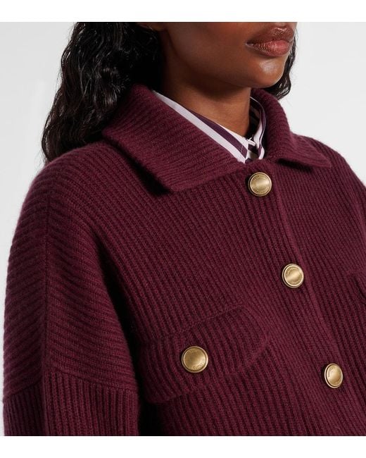 Brunello Cucinelli Purple Wool, Cashmere, And Silk Cardigan