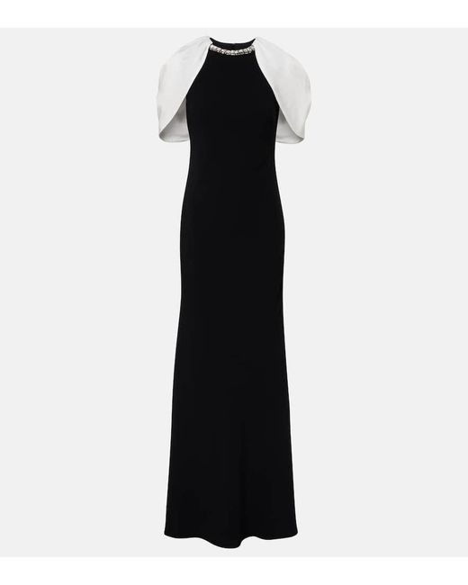 Roland Mouret Black Verzierte Robe Aus Crepe