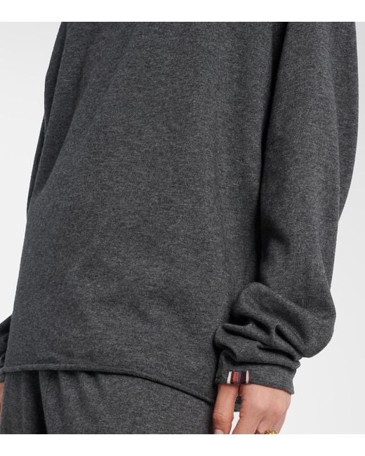 Extreme Cashmere Gray N°347 Aries Cotton And Cashmere Top