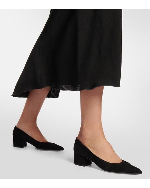 Gianvito Rossi Black Piper 45 Suede Pumps