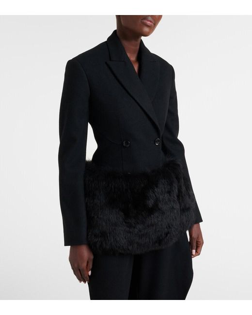 Alaïa Black Double-Breasted Wool Blazer
