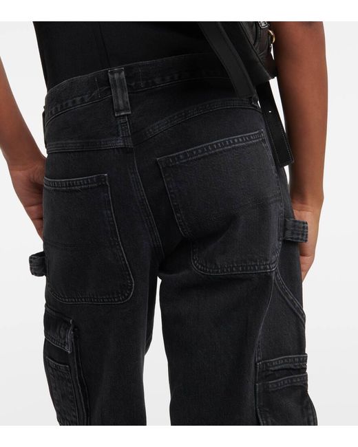 Jeans cargo rectos Nera de tiro medio Agolde de color Black