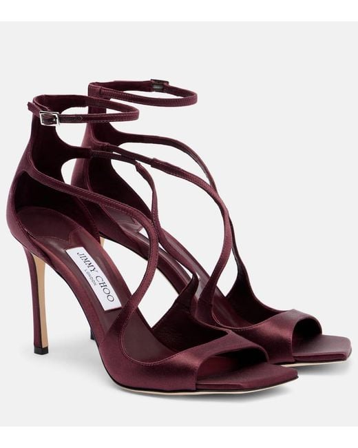 Jimmy Choo Purple Azia 95 Satin Sandals