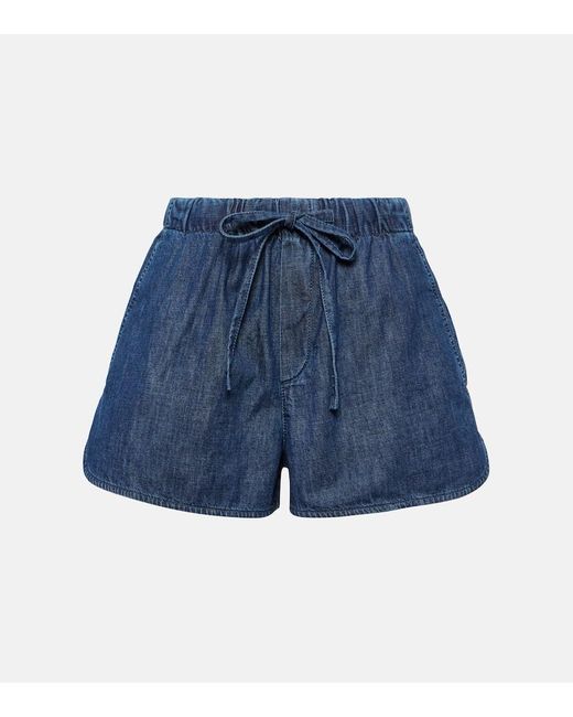 Valentino Blue Shorts aus Baumwoll-Chambray
