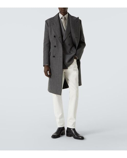 Cappotto Doppiopetto di Tom Ford in Black da Uomo
