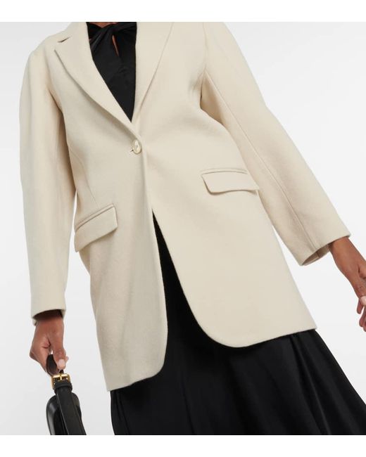 Isabel Marant Natural Mantel Jilinka Aus Wolle Und Baumwolle