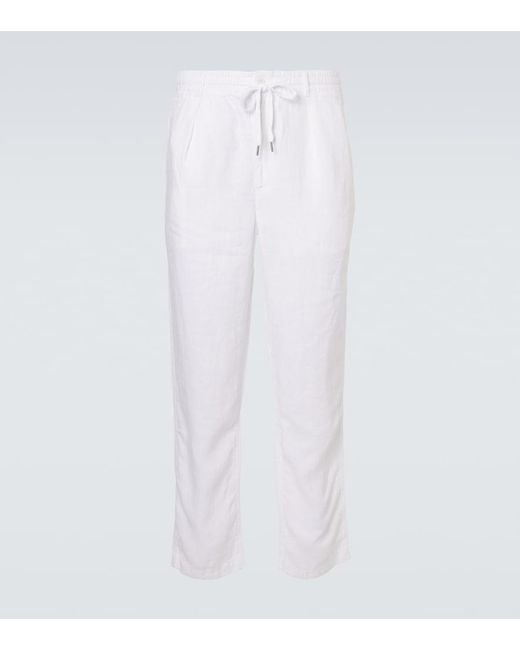 Polo Ralph Lauren White Linen Straight Pants for men