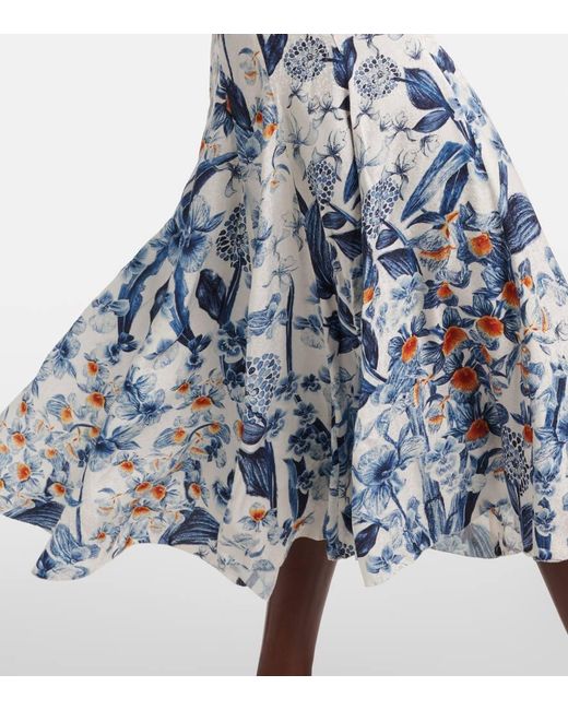 Agua Bendita Blue Mimosa Midi Skirt