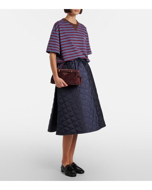 Prada Purple Bonnie Small Suede Shoulder Bag