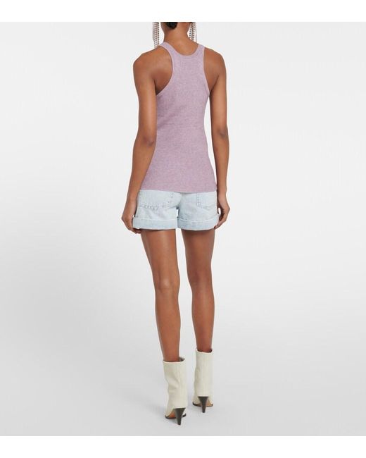 Isabel Marant Purple Merry Ribbed-Knit Top