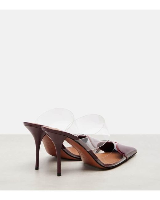 Alaïa Pink Le Cour 90 Patent Leather And Pu Mules
